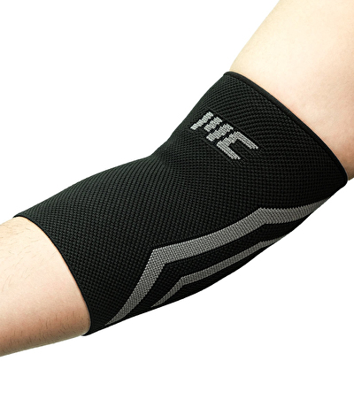 MuscleCloth Elastik Spor Dirseklik Tekli Paket Siyah