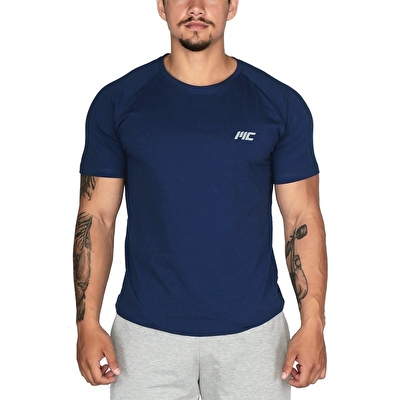 MuscleCloth Elite Reglan T-Shirt İndigo Mavi