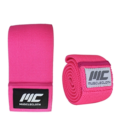 MuscleCloth Loop Band + Active Loop Band Direnç Bandı Seti Pembe Orta