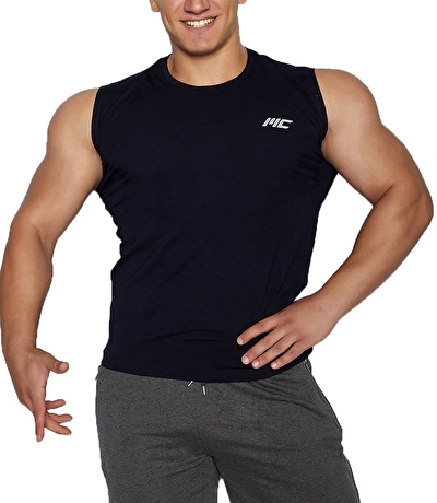 MuscleCloth Training Kolsuz T-Shirt Lacivert