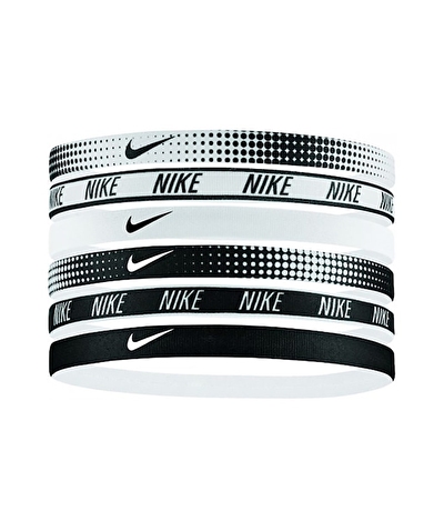Nike Printed Headbands Assorted 6'li Saç Bandı Siyah Beyaz