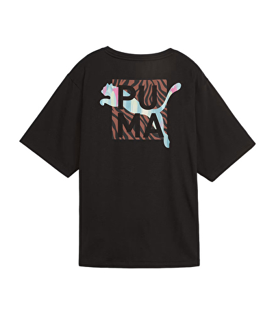 Puma Animal Remix Boyfriend Kadın Kısa Kollu T-Shirt Siyah