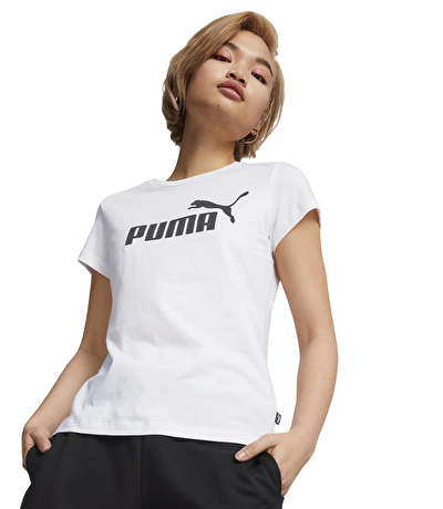 Puma Essentials Logo Kadın Kısa Kollu T-Shirt Beyaz