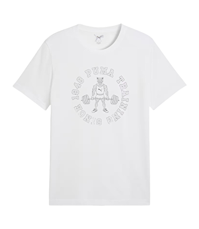 Puma Graphic 2 Training Kısa Kollu T-Shirt Beyaz