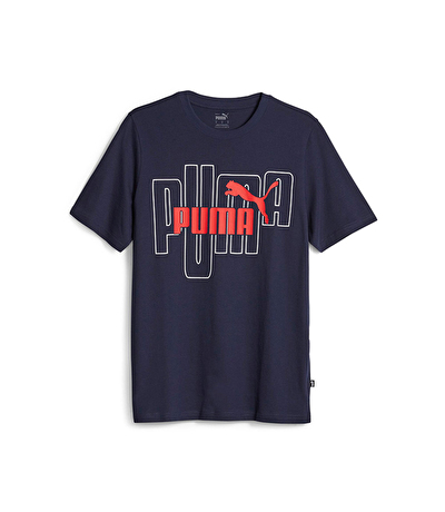 Puma Graphics No.1 Logo Kısa Kollu T-Shirt Lacivert