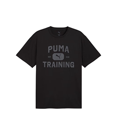 Puma Graphics Train Logo RLXD Kısa Kollu T-Shirt Siyah