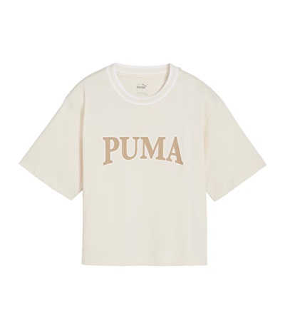Puma Squad Graphic Kadın Kısa Kollu T-Shirt Bej
