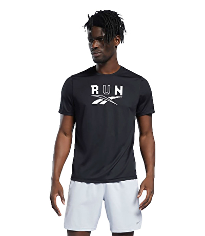 Reebok Running Speedwick Graphic Kısa Kollu T-Shirt Siyah