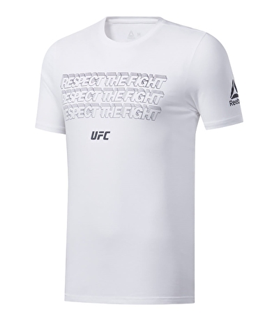 Reebok Ufc Fg Text T-Shirt Beyaz