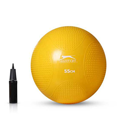 Slazenger Antiburst Gymball Pilates Topu 55 Cm Pompa Hediyeli Sarı