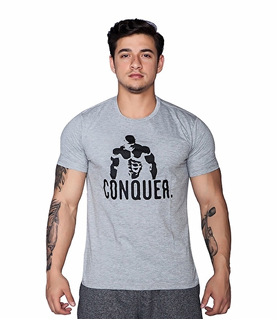 Supplementler Posing Conquer T-Shirt Açık Gri