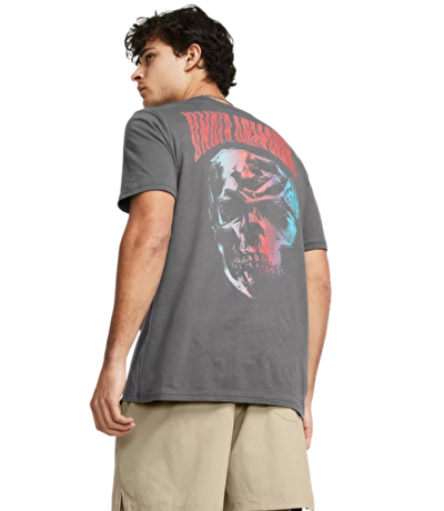 Under Armour Dusk To Dawn Skull Kısa Kollu T-Shirt Gri