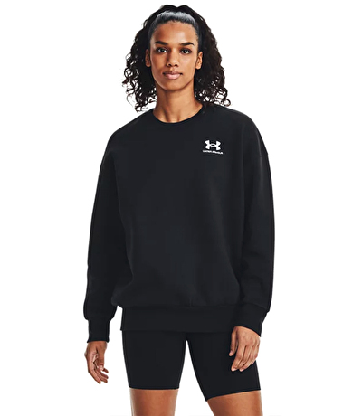 Under Armour Essential Fleece Kadın Oversize Uzun Kollu Sweatshirt Siyah