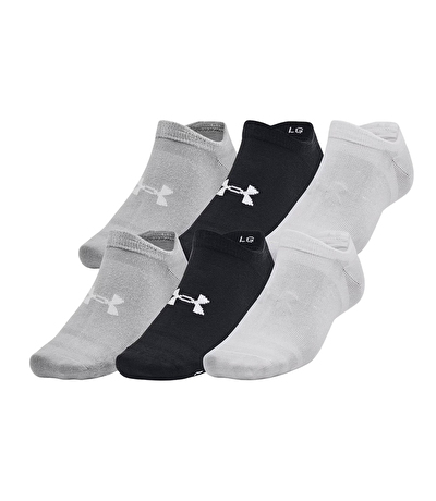 Under Armour Essential No Show Çorap 6'lı Paket Siyah Gri