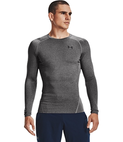 Under Armour HeatGear Compression Uzun Kollu T-Shirt Gri