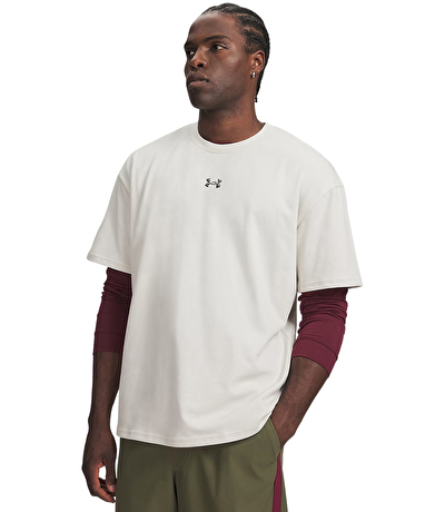 Under Armour Heavyweight Metal Logo Kısa Kollu T-Shirt Beyaz