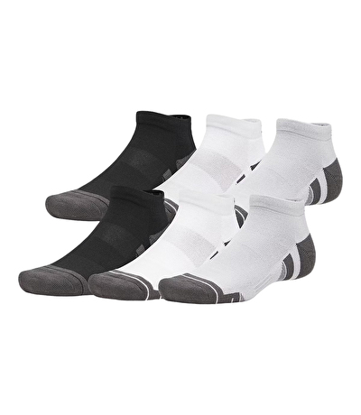 Under Armour Perf Tech 6'lı Paket Low Çorap Siyah Beyaz Gri