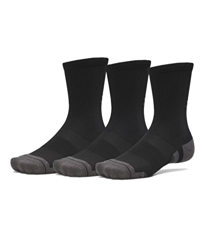 Under Armour Performance Tech 3'lü Paket Crew Çorap Siyah Gri