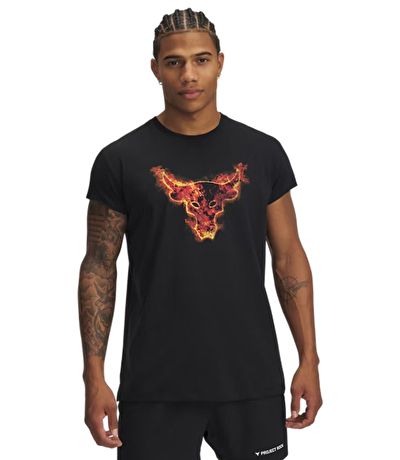 Under Armour Project Rock Cap Sleeve Kısa Kollu T-Shirt Siyah