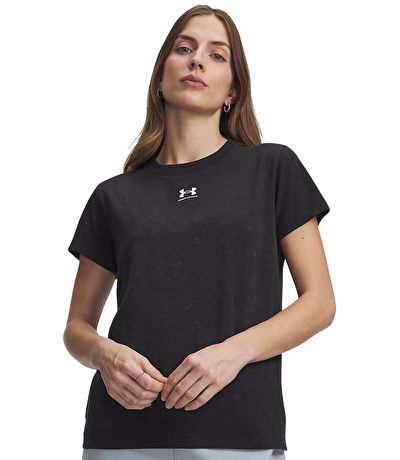 Under Armour Rival Cotton Wash Kadın Kısa Kollu T-Shirt Siyah