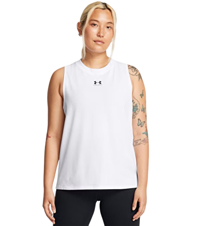 Under Armour Rival Muscle Kadın Tank Atlet Beyaz